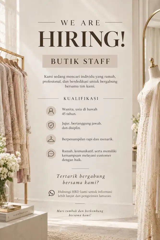 Lowongan Staff Butik