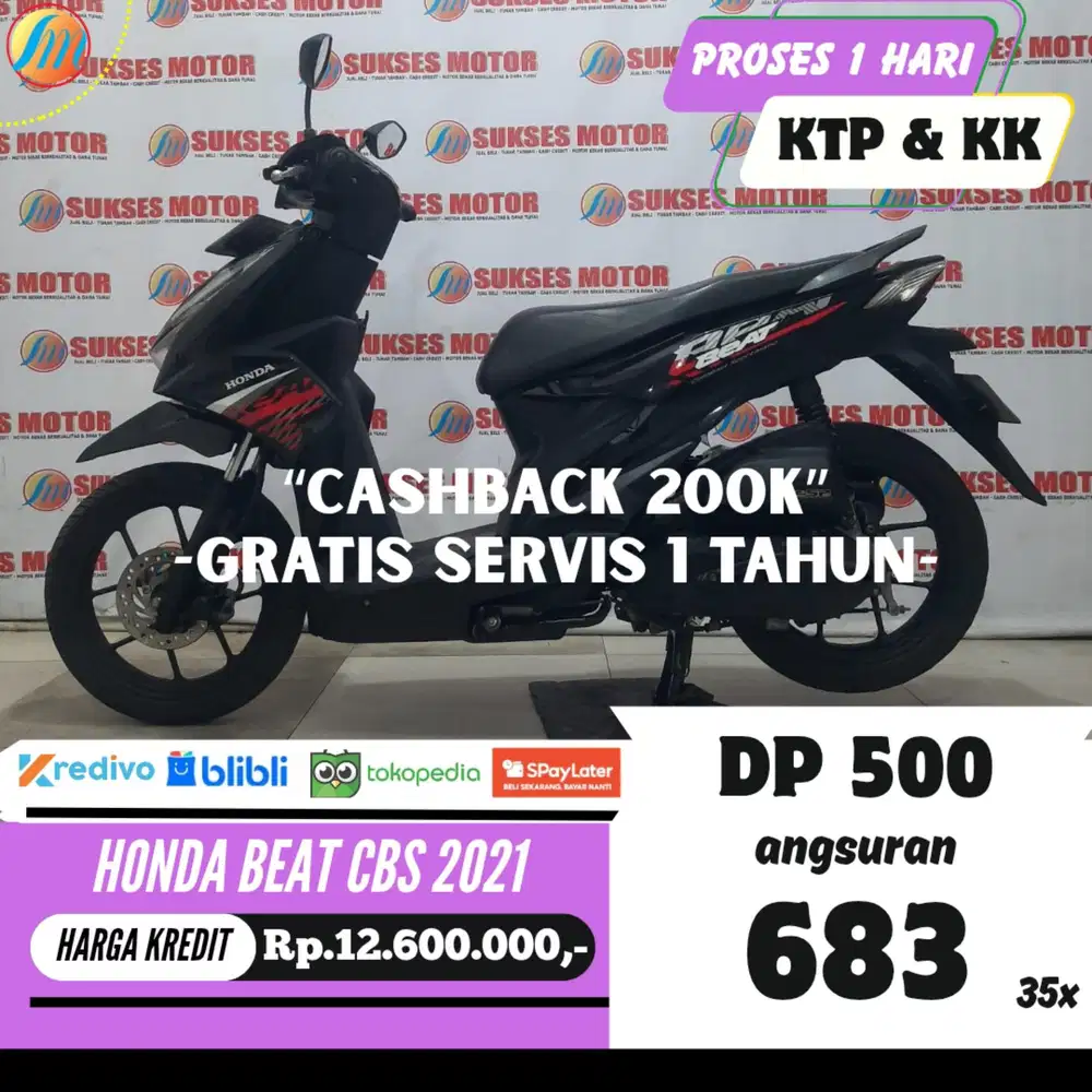 HONDA BEAT CBS 2020 KREDIT DP HANYA 500RB ANGSURAN SANGAT RINGAN