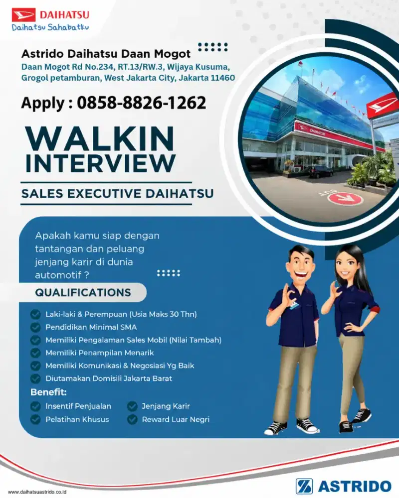 Dicari sales pengalaman dibagian penjualan