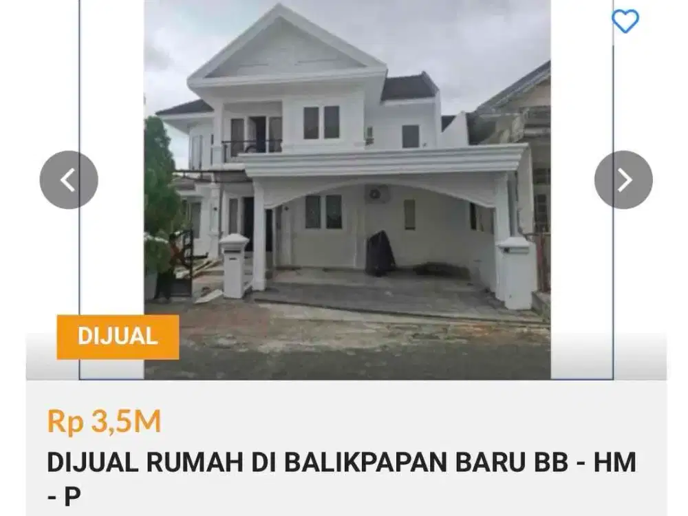 Dijual rumah di  Balikpapan Baru posisi hook