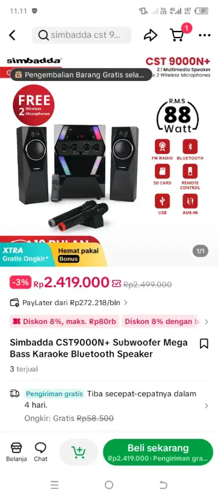 Jual cepat BU simbadda cst 9000