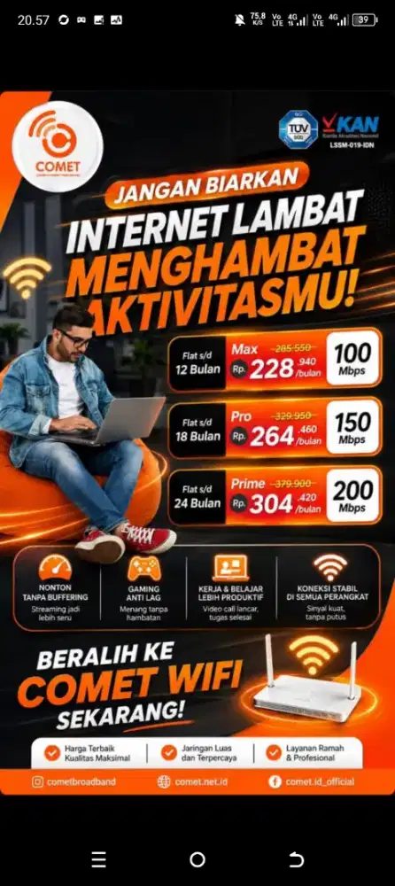 Wefe Internet comet bandung