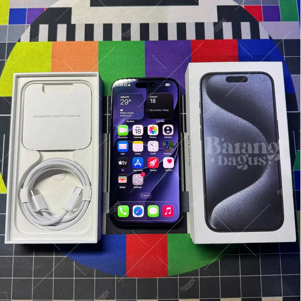 iPhone 15 Pro 256GB Blue BH 100% Fullset