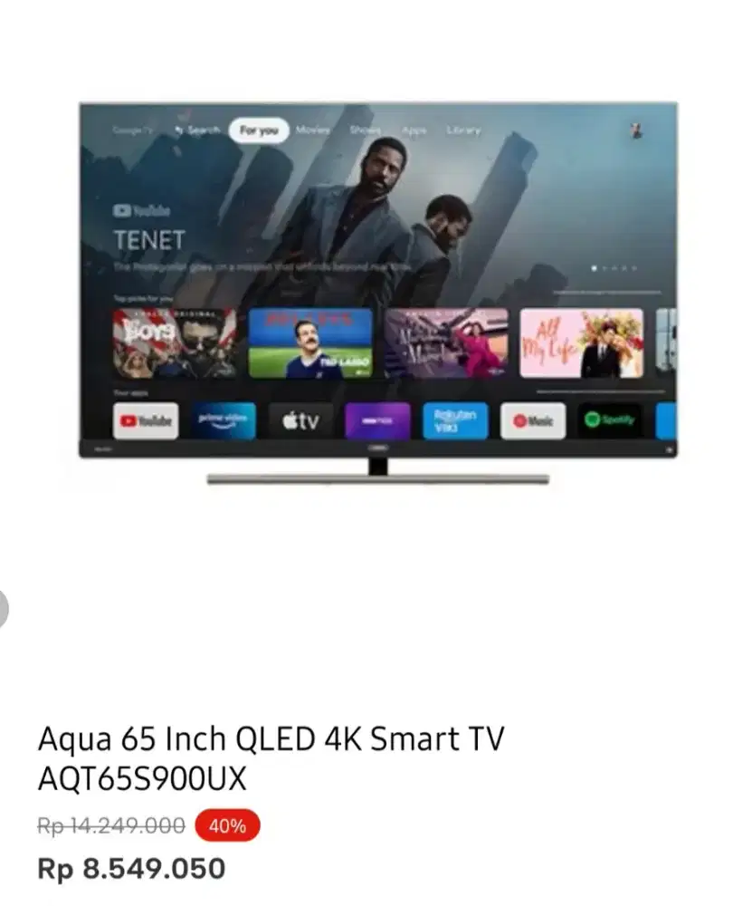 AQUA GOOGLE TV 4K 65INCI
