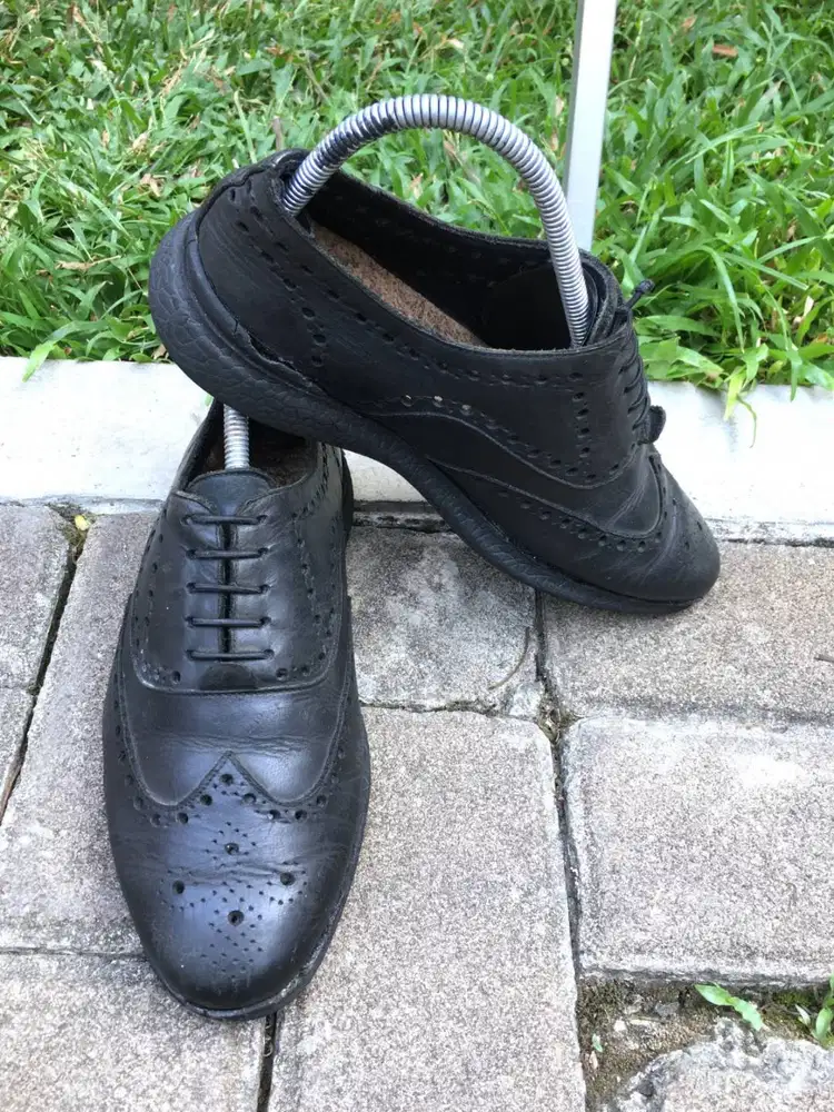 Sepatu Kulit Portee Goods Wingtip Brogue Black Size 40