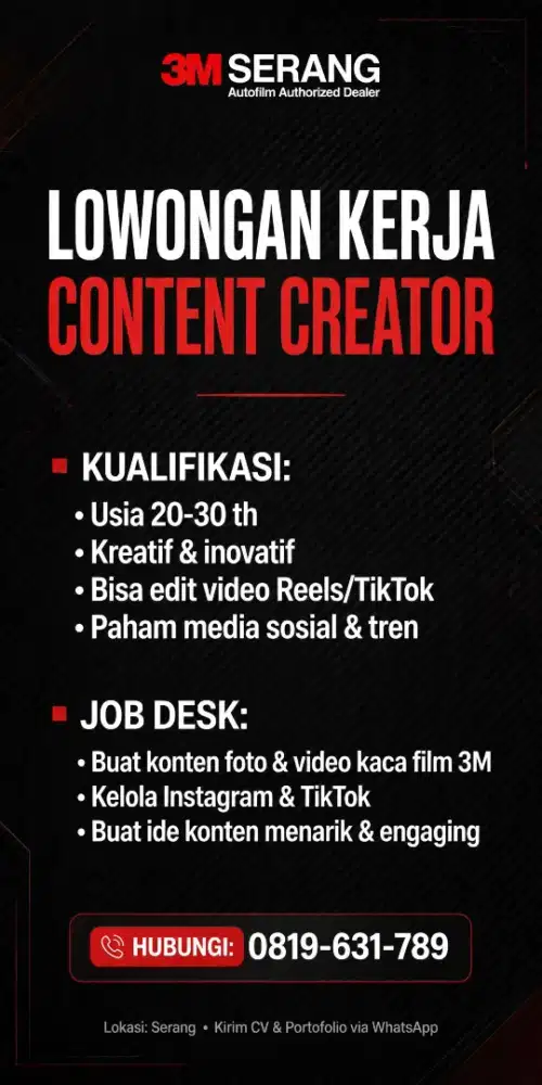 Lowongan kerja Konten kreator