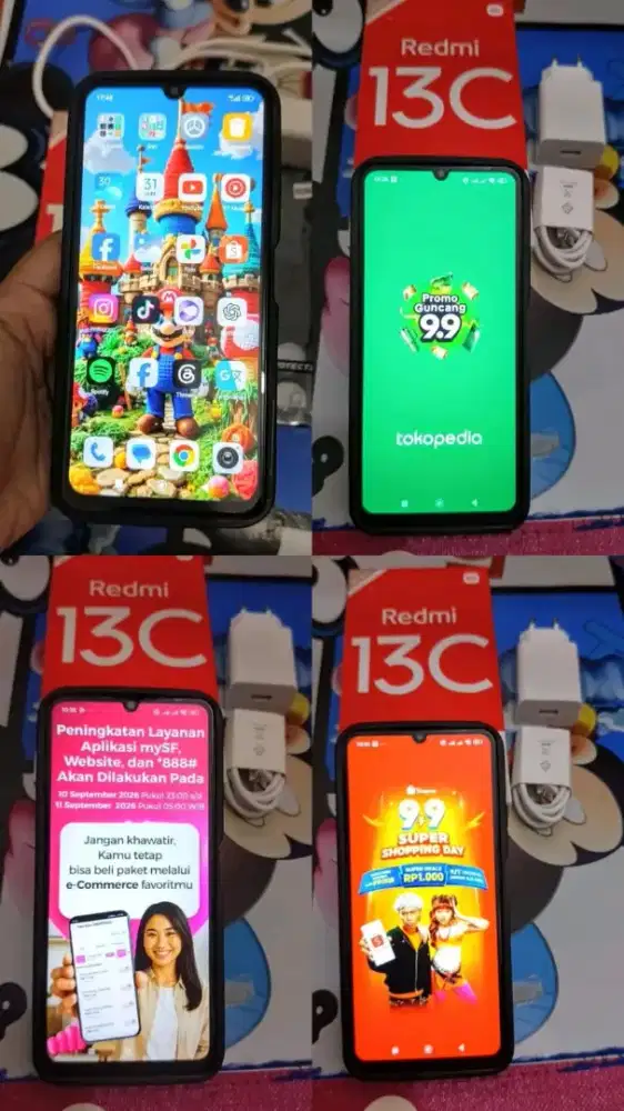 HANDPHONE REDMI 13C NFC RAM 6+6/128 GB FULLSET