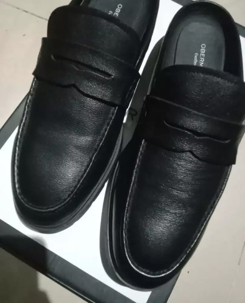 Obermain dailon ferin original mules loafers pria kulit asli size 41