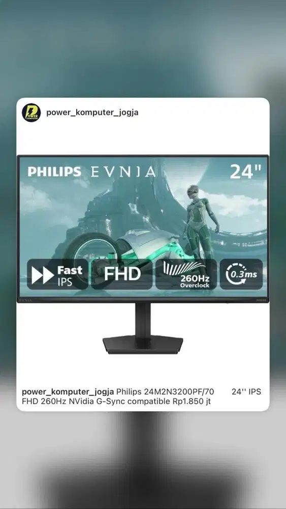 Monitor Philips 24M2N3200PF 24'' IPS FHD 260Hz G-Sync Rp1.850 jt
