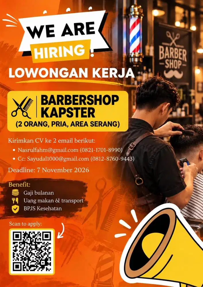 Lowongan barber kapster capster serang