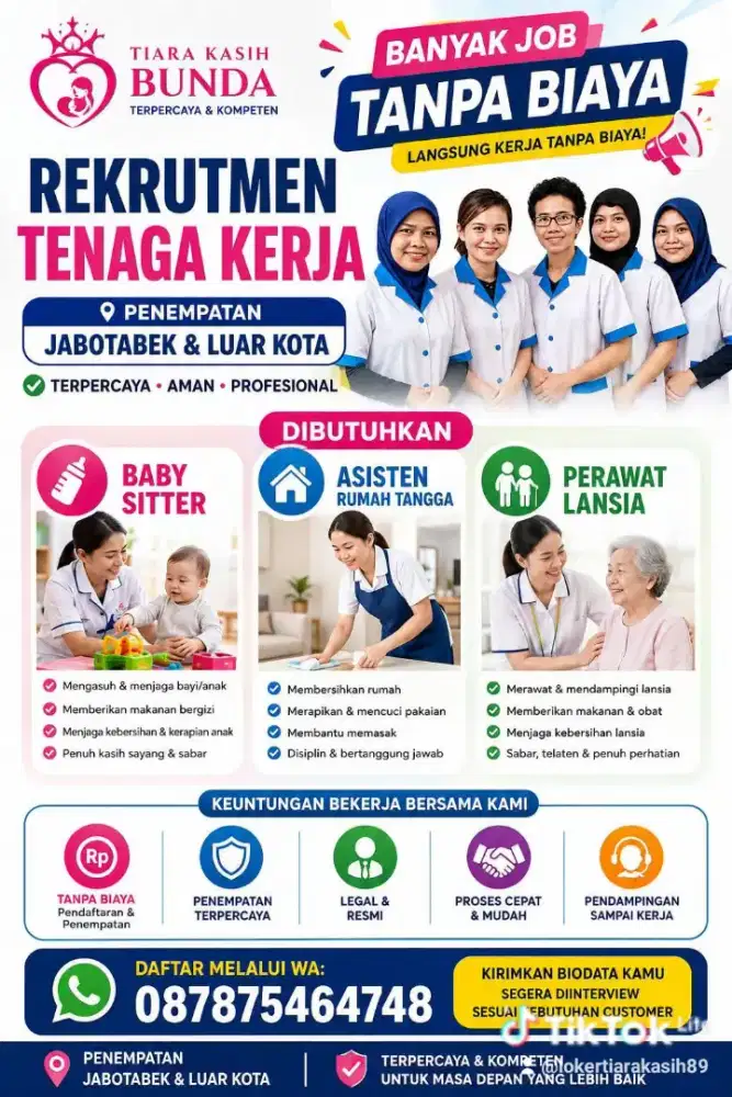 Banyak Job Baby Sitter ART & Perawat Lansia Terpercaya Terakreditasi