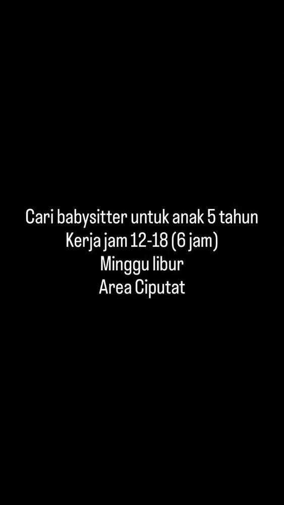 Cari Babysitter temen anak 5 tahun