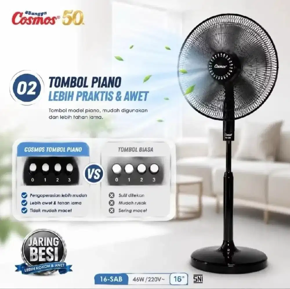 New Kipas Angin Berdiri Cosmos 16inchi