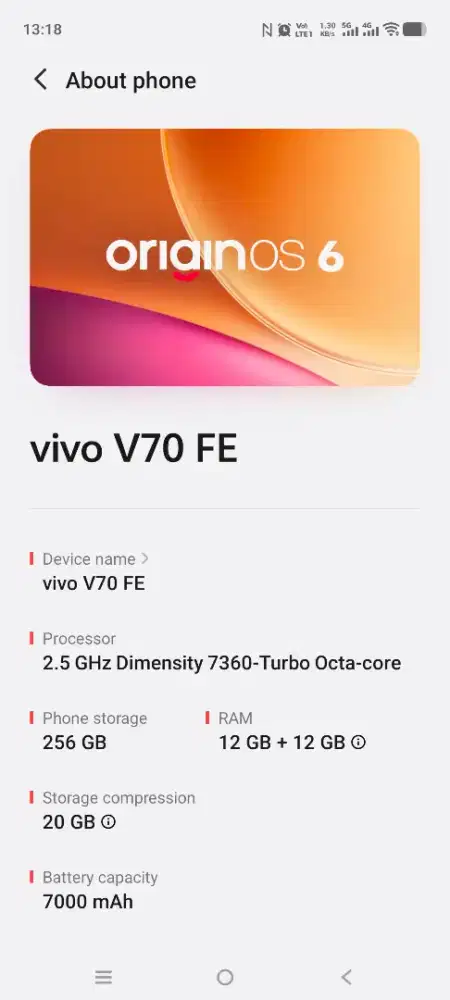 Vivo FE 70 spek bagus