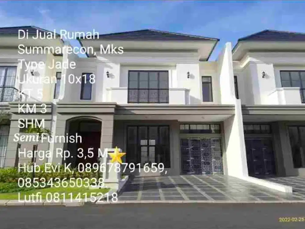 Dijual Rumah di Cluster Jade Summarecon Makassar