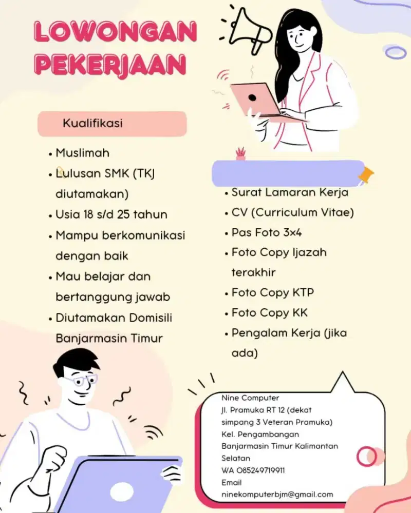 Karyawan Toko Komputer Bagian Adminitrasi