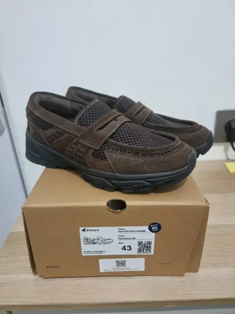 Sepatu Brodo Ace Neptune Loafers Dark Brown ukuran 43