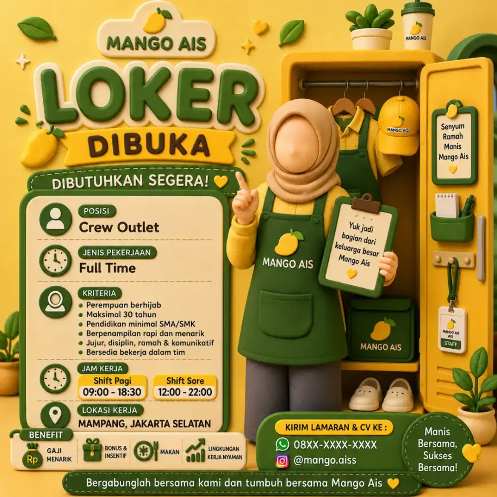Loker Crew Mango Ais