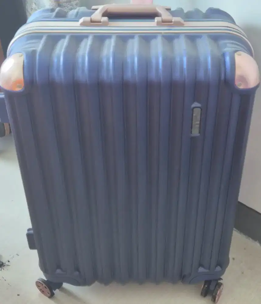 Tas koper condotti hardcase aluminium warna biru-rosegold size 24inch