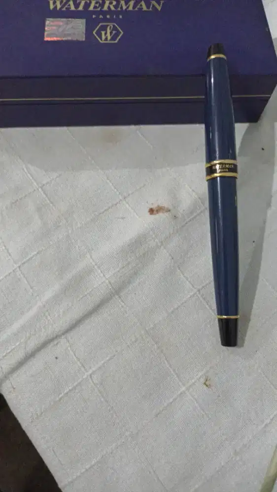 Waterman Paris Fountain Pen Original – Biru Navy Gold Trim –