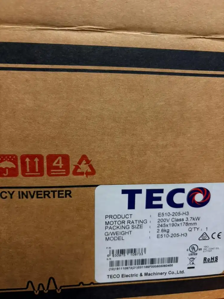 INVERTER TECO E510-205-H3 VFD Baru sisa proyek
