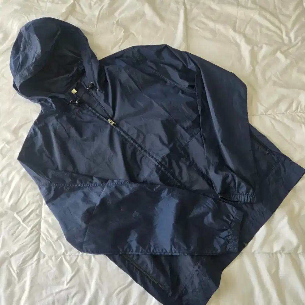 Jaket hoodie biru navy size L