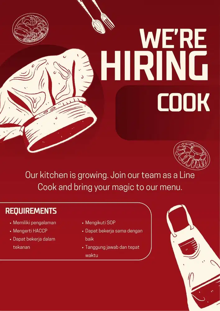 Full time Cook Staff
