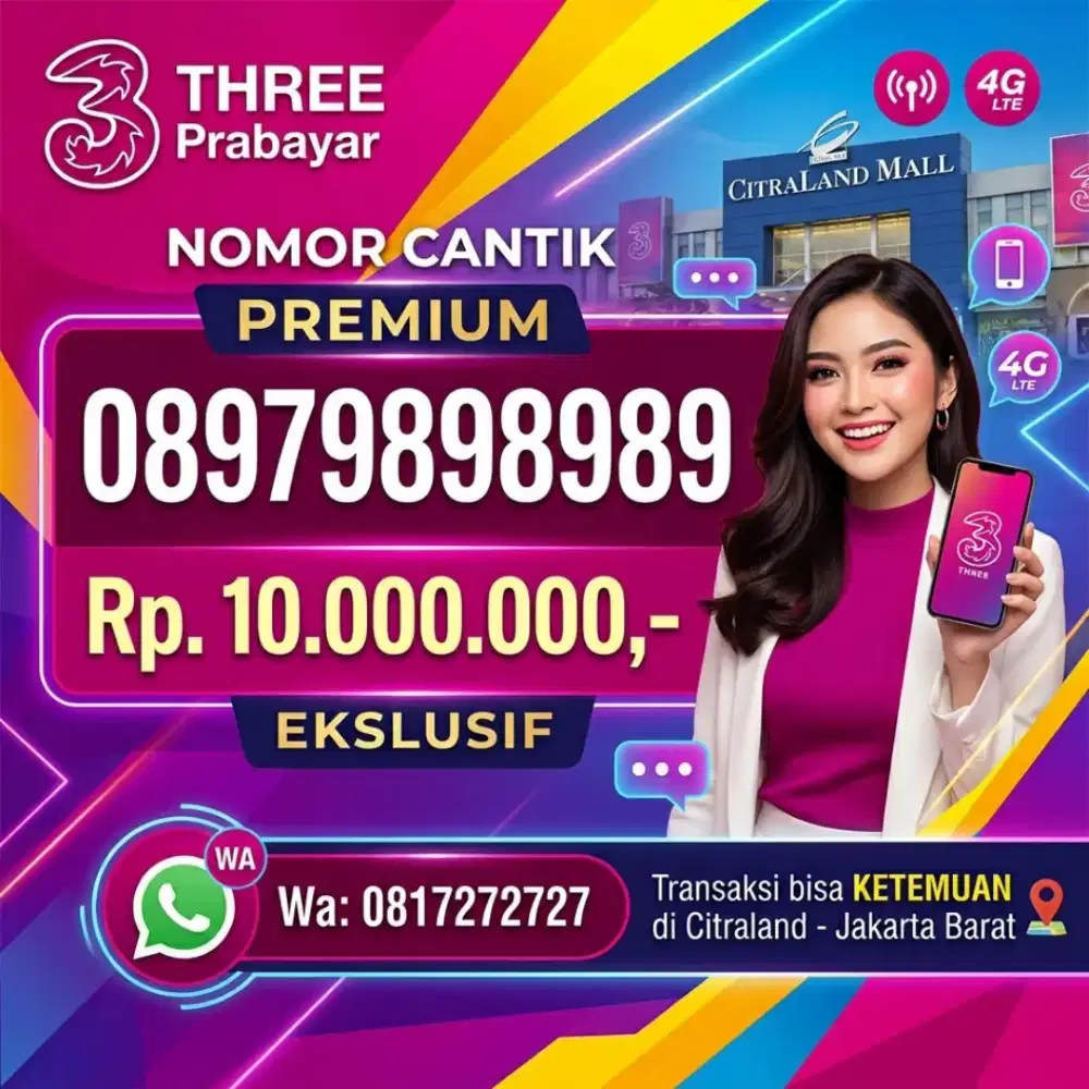 NOMOR CANTIK THREE 79898989