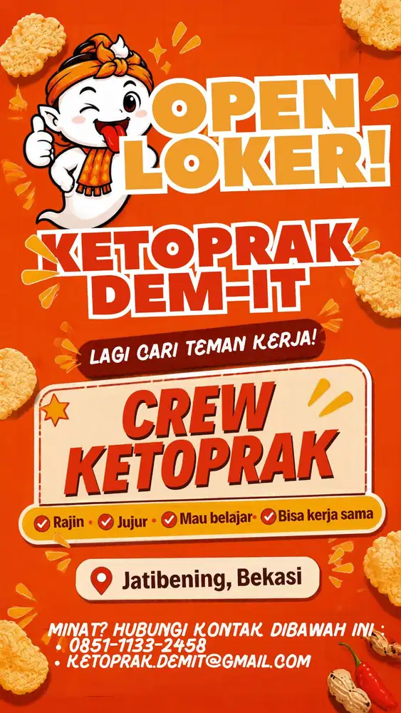 Lowongan Crew Ketoprak Demit Jatibening Bekasi