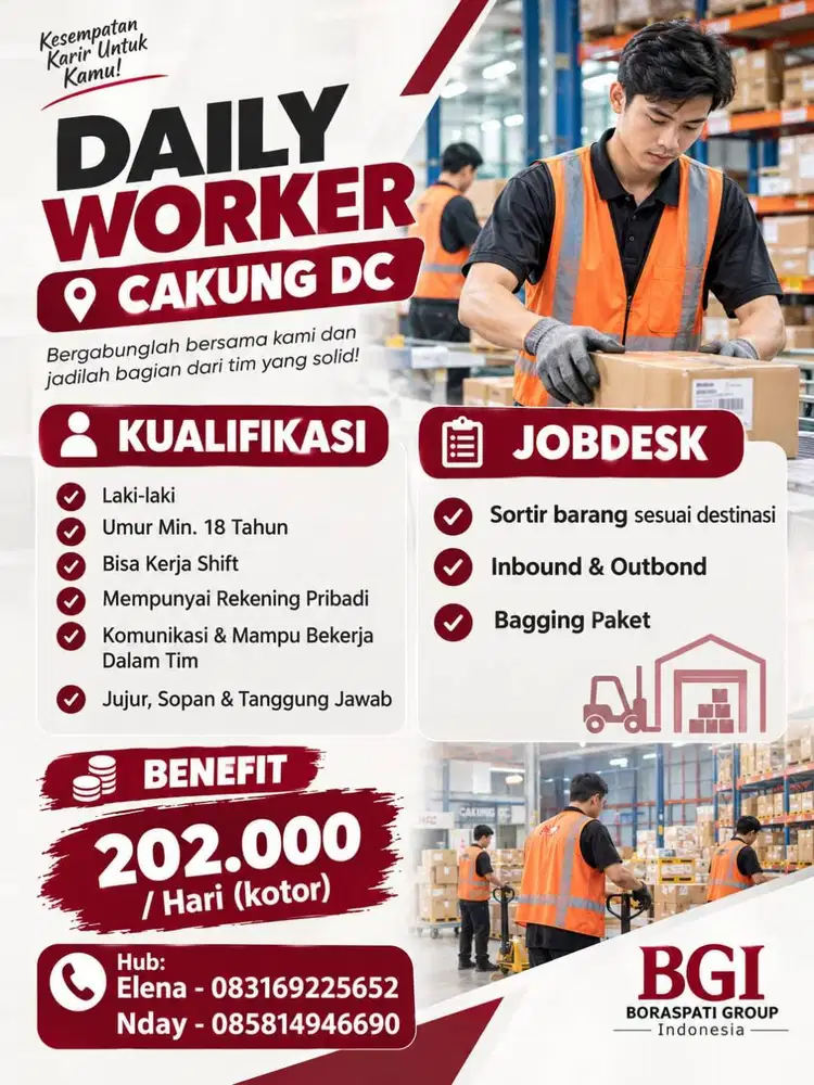 LOKER BGI GUDANG CAKUNG DC