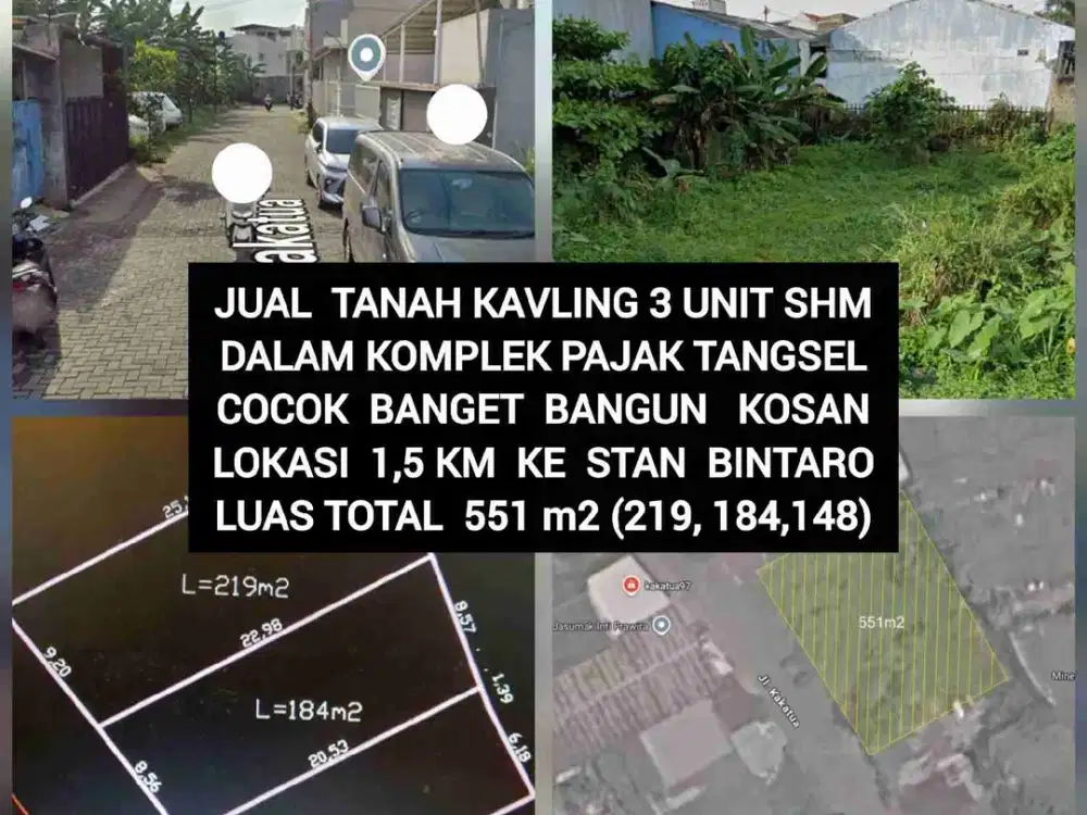 TANAH KAVLING SIAP BANGUN KOMPLEK PAJAK PONDOK AREN JURANG MANGU TIMUR TANGSEL