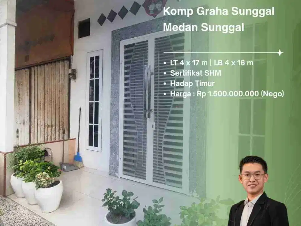 DIJUAL CEPAT RUMAH CANTIK TERAWAT DI KOMPLEK GRAHA SUNGGAL - MEDAN SUNGGAL