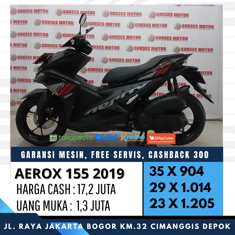 AEROX 155 VVA 2019 CASH/KREDIT CC/PAYLATER UNIT MULUS BERGARANSI