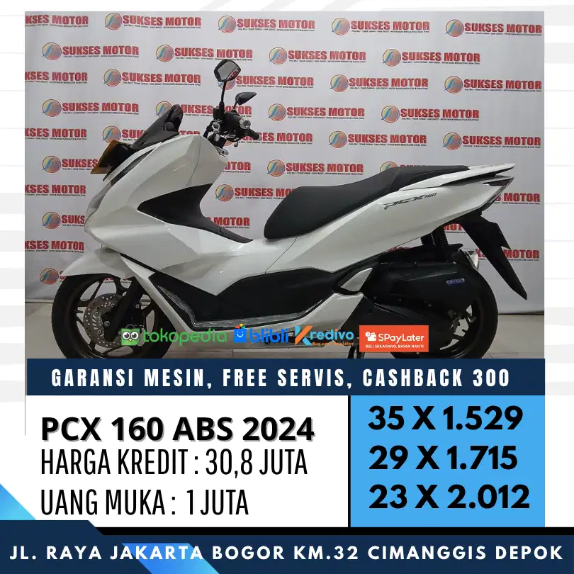PCX 160 ABS 2024 PUTIH MULUS CASH/KREDIT PROMO CASHBACK UP TO 600