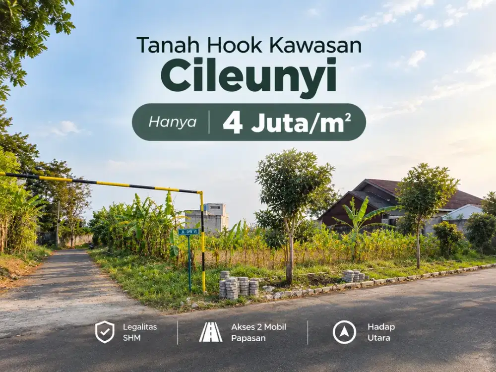 4 Jutaan Per Meter - Tanah Hook Cileunyi, Dekat Tol