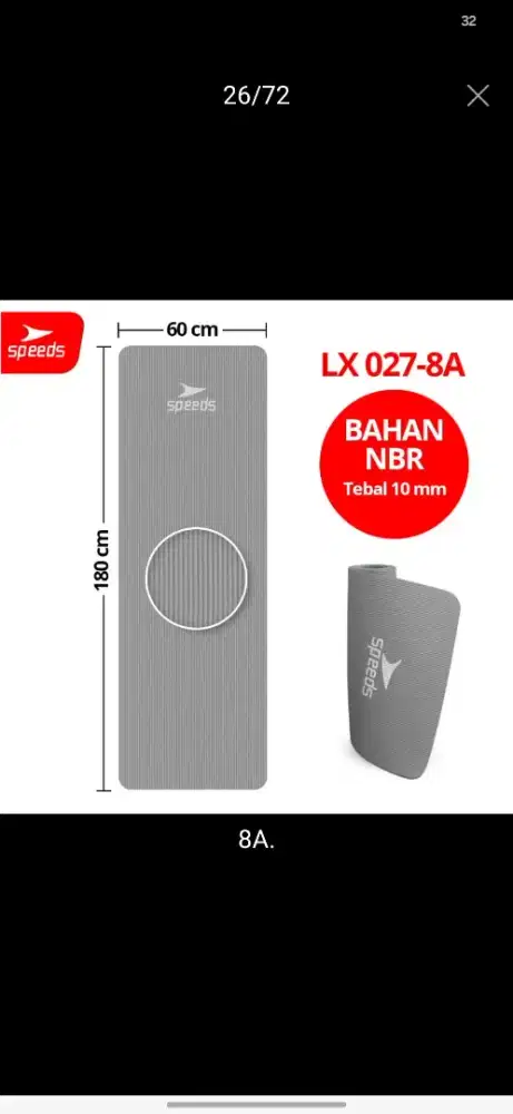 SPEEDS Matras Yoga NBR Tebal 10mm