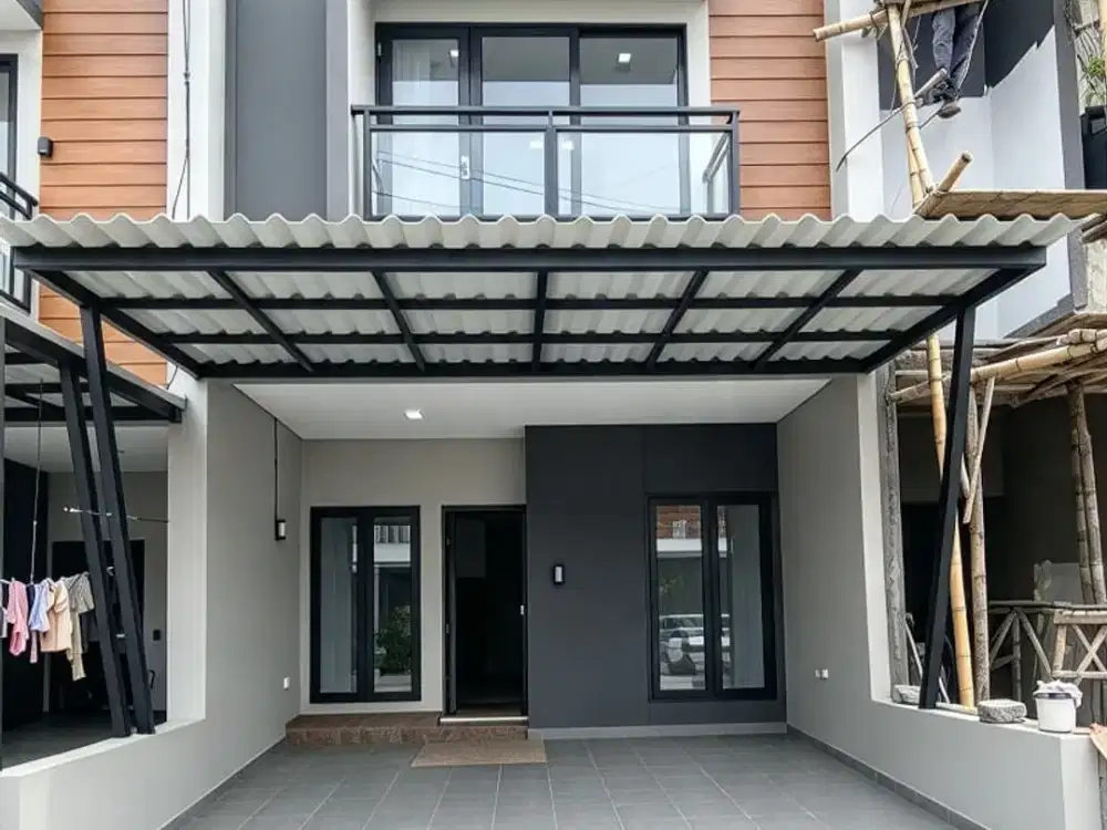 rumah cantik dan bagus 2 lantai siap huni di cibubur jakarta timur 5 menit lrt dan toll shm dengan 3 kamar