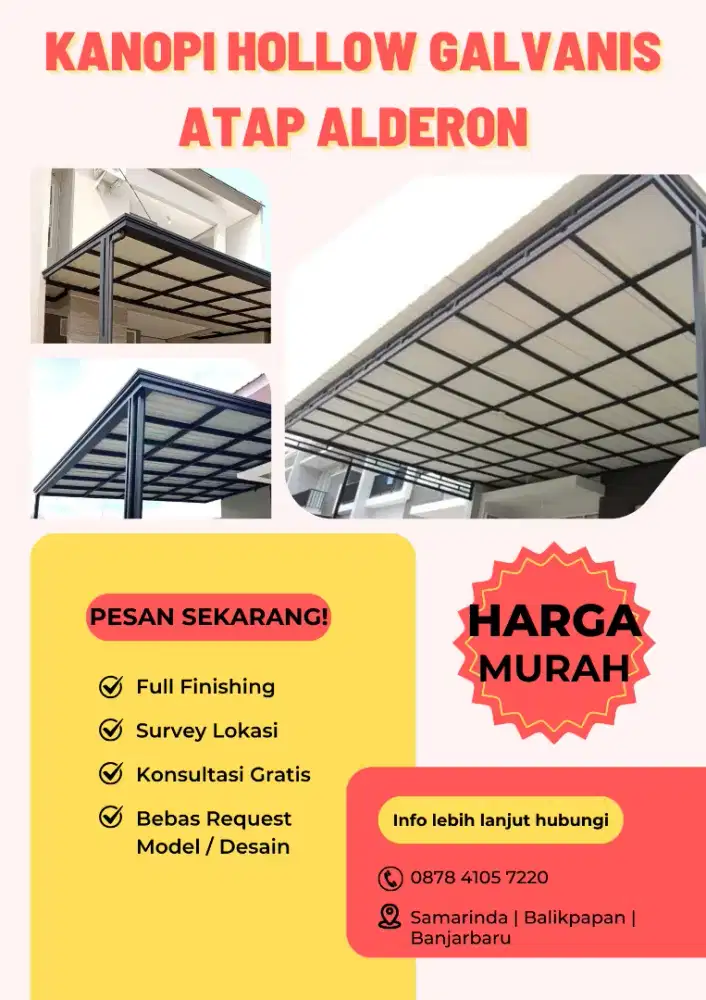 JUAL KANOPI HOLLOW GALVANIS ATAP ALDERON HARGA MURAH