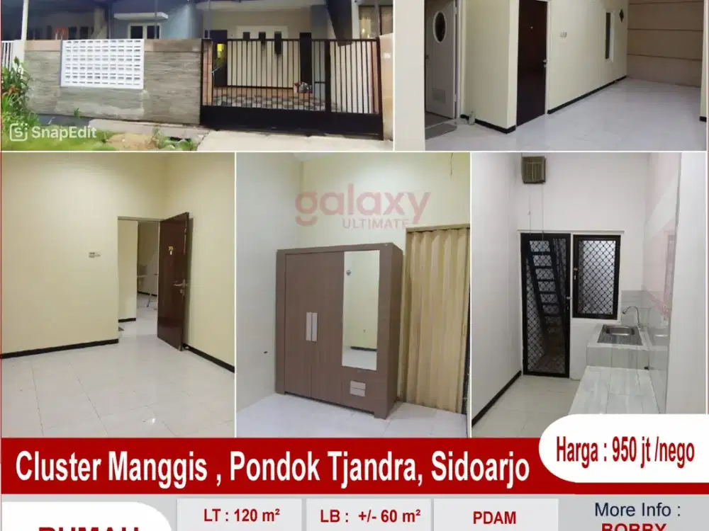 Rumah Siap Huni 1 Lantai Di Jalan Manggis Pondok Tjandra Sidoarjo