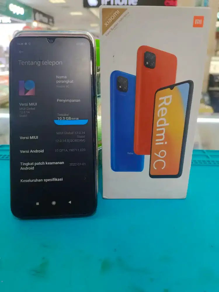 Jual Handphone second Xiaomi redmi 9c.Rom4/64gb.fullset