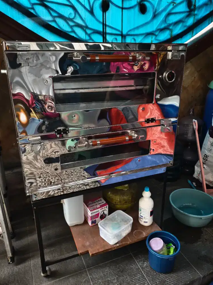 Oven Gas Stainless 2 pintu uk 80x55x70 cm