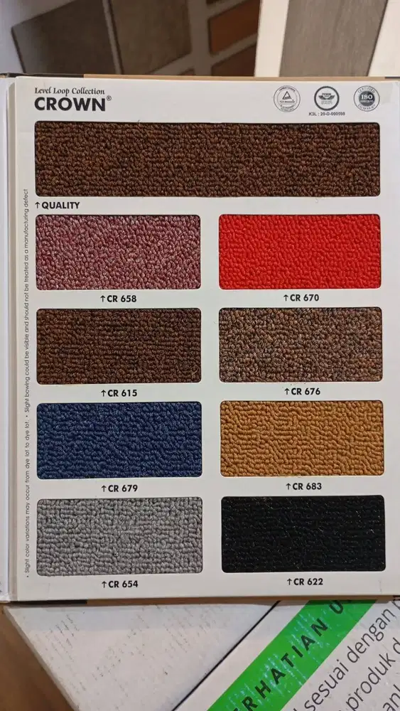 Lantai karpet polos crown tebal 4.5 mm | Karpet roll harga permeter
