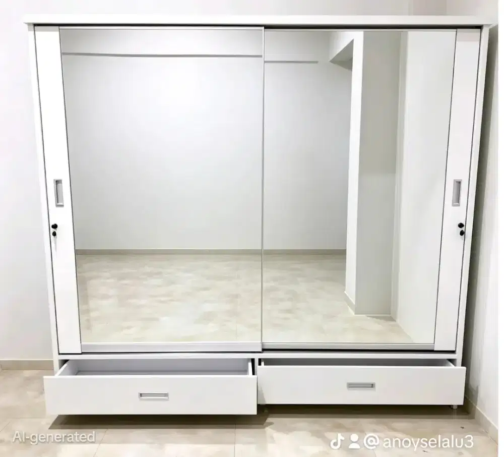 Lemari seleding 2pintu ful cermin mewah berkualitas