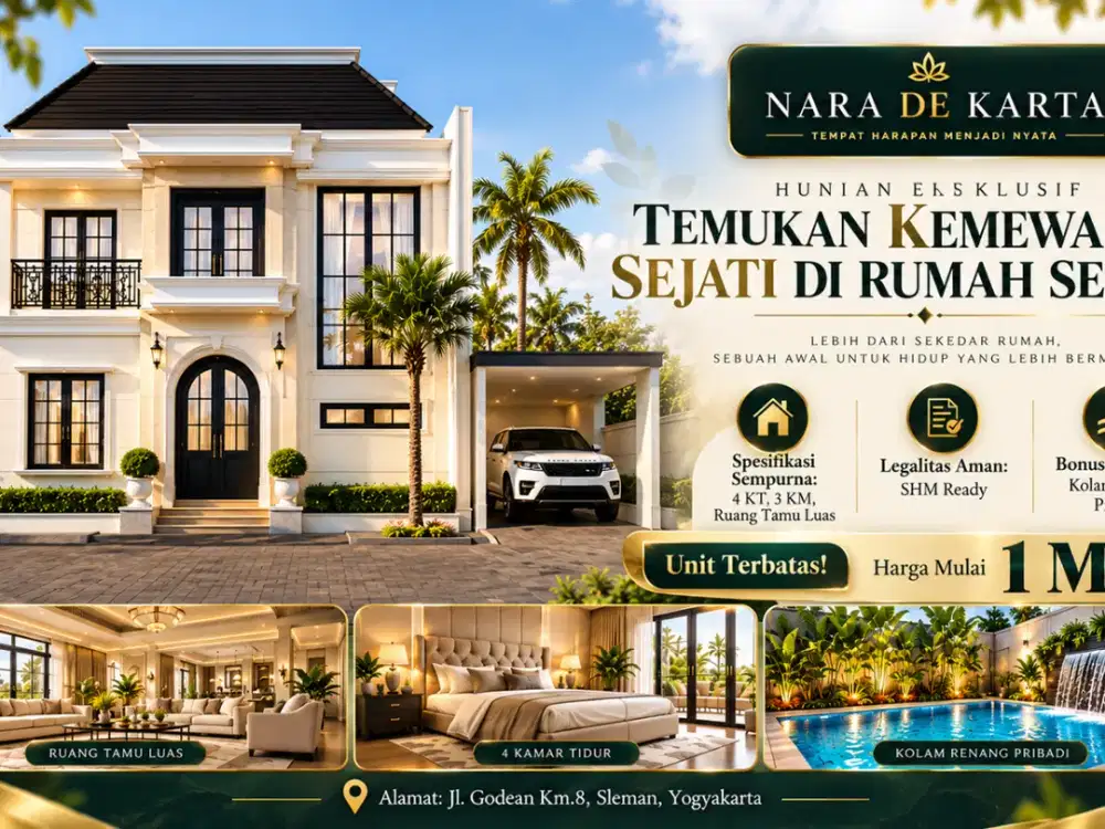 RUMAH 2 LANTAI JL GODEAN LINGKUNGAN ASRI SHM SIAP BALIK NAMA