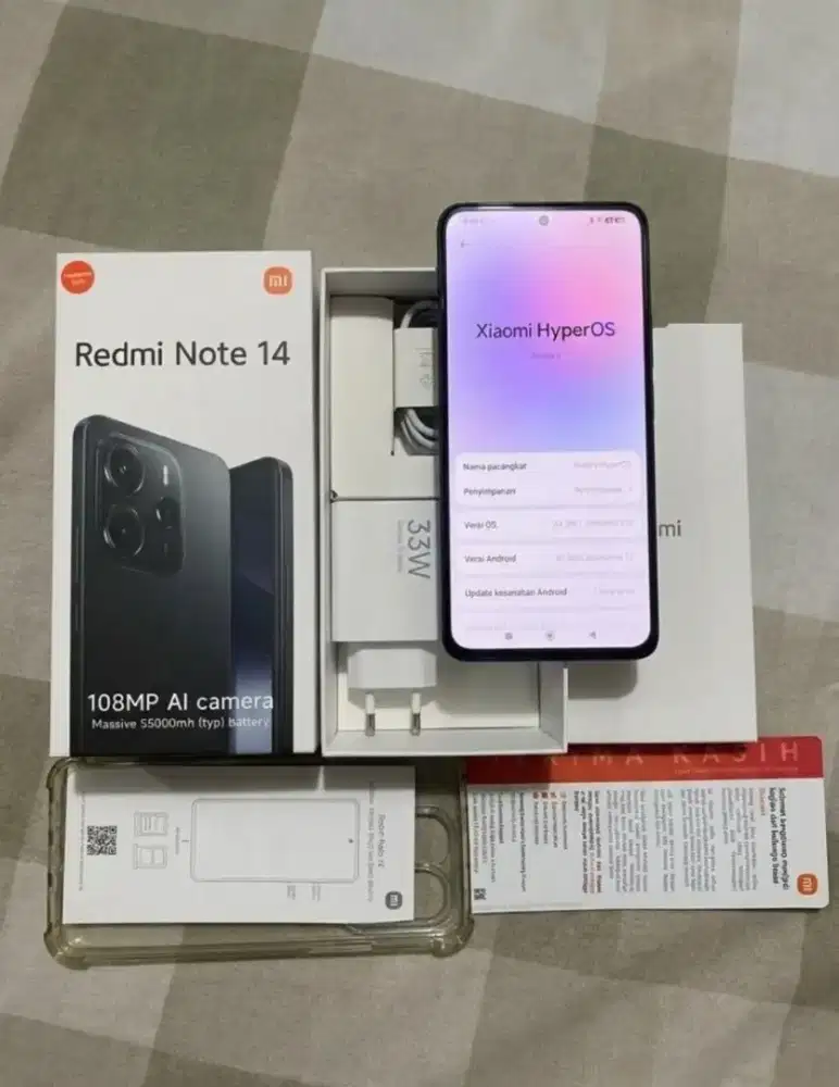 Xiaomi Redmi Note 14 4G RAM 8/128GB Second Pemakaian Pribadi Fullset