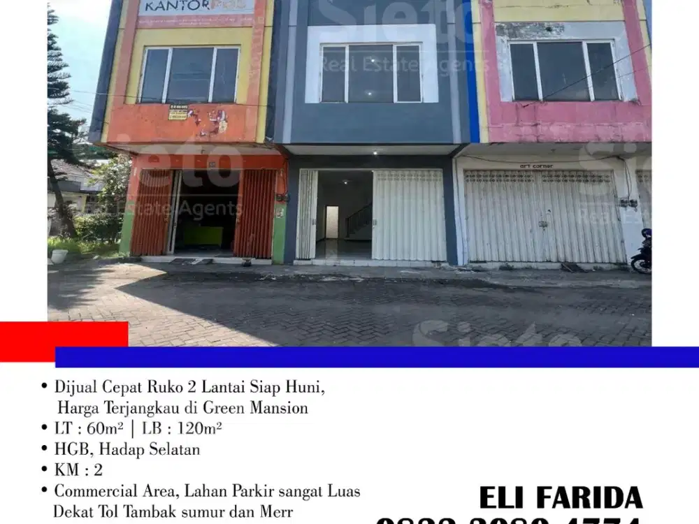 Dijual Cepat Ruko 2 Lantai Siap Huni dengan Harga Terjangkau di Green Mansion
