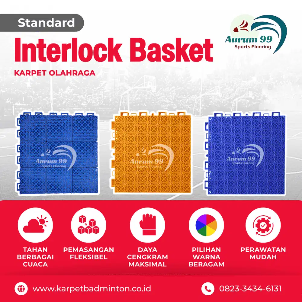 Interlock Basket Standard - Lantai Lapangan Basket