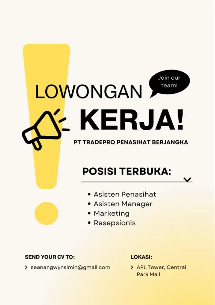 DIBUTUHKAN SEGERA!!!