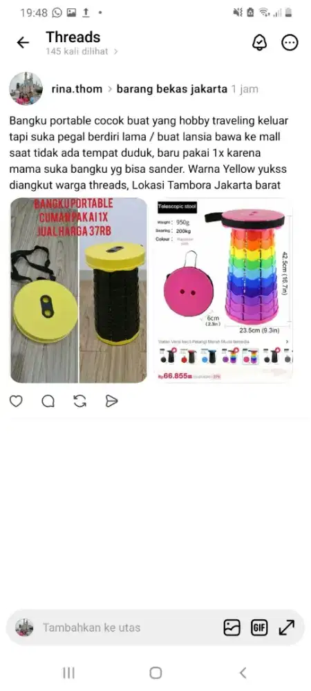 Bangku portable bisa di bawa kemana2