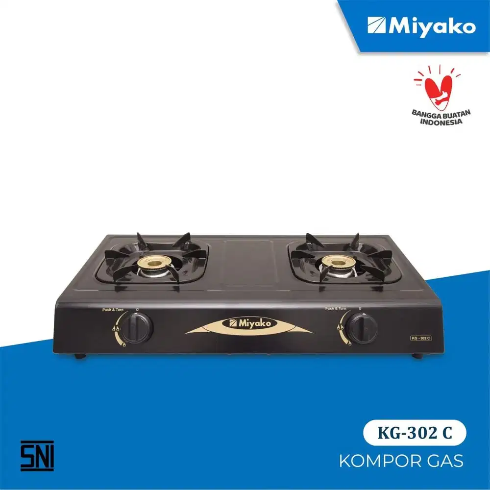New Kompor Gas 2 Tungku MIYAKO BURNER Kuningan